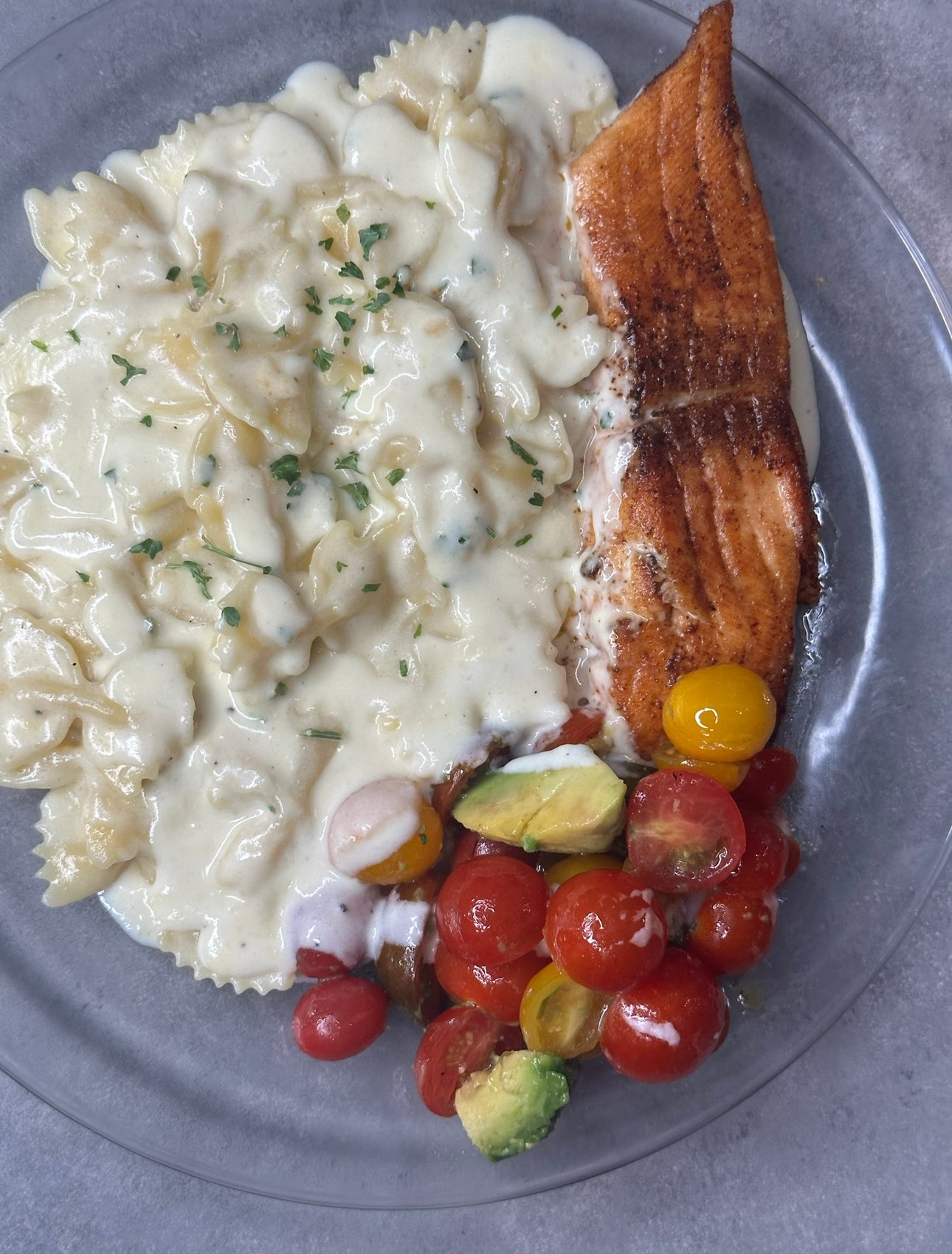 Salmon Alfredo Bowtie Pasta